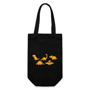 Dino Nuggets Dinosaurier Chicken Nuggets - Geschenkbeutel für Flaschen - Schwarz - Vorne
