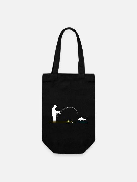 Herzlinie Angler - Männer T-Shirt - Geschenkbeutel für Flaschen - Schwarz