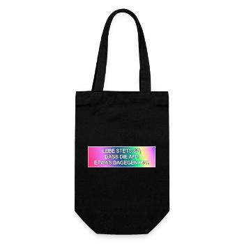 Lebe stets so, dass die AfD etwas dagegen hat. - Geschenkbeutel für Flaschen - Schwarz - Vorne