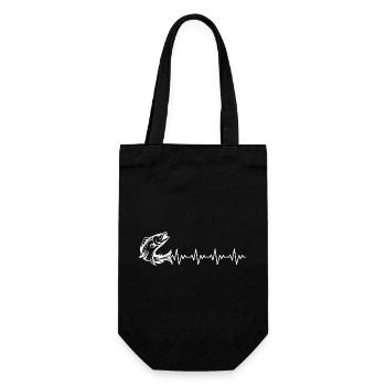Fisherman Angel Angler Gift ECG Heartbeat - Sac à bouteille - noir - Devant