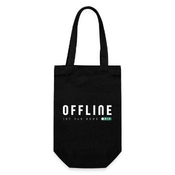 Offline is the new bio - Gift Bag for Bottles - black - Front