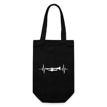 Trumpet Heartbeat Gift For Trumpeters & Trumpet - Gift Bag for Bottles - black - Front