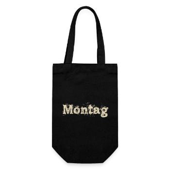 Montag - Geschenkbeutel für Flaschen - Schwarz - Vorne