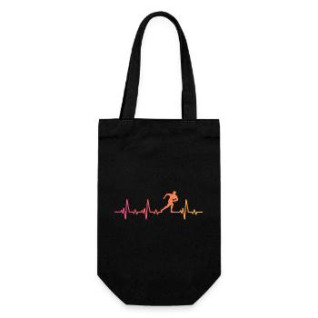 Rugby Sunset Heartbeat Rugbyspieler - Geschenkbeutel für Flaschen - Schwarz - Vorne