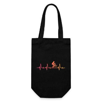 BMX Bike Sunset BMX Rider's Heartbeat - Geschenkbeutel für Flaschen - Schwarz - Vorne