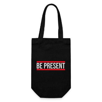 Soyez présent en ce moment, ici et maintenant Texte de citation - Sac à bouteille - noir - Devant