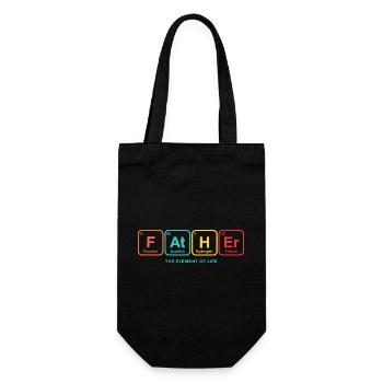 Father Periodic Table Dad Gift - Gift Bag for Bottles - black - Front