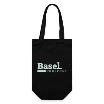 Basel Koordinaten - Geschenkbeutel für Flaschen - Schwarz - Vorne