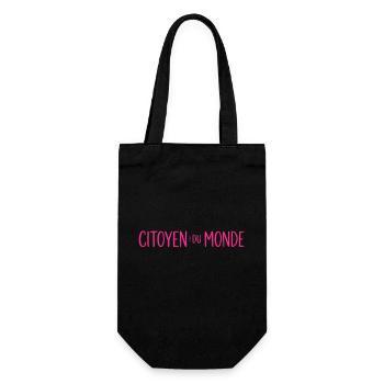 Citoyen du Monde – Globaler Bürger - Geschenkbeutel für Flaschen - Schwarz - Vorne