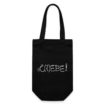 L(i)ebe Liebe Lebe - Geschenkbeutel für Flaschen - Schwarz - Vorne