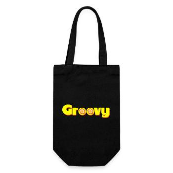 Groovy 70s Flower Blossom - Gift Bag for Bottles - black - Front