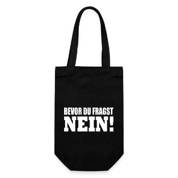 bevor du fragst nein - Geschenkbeutel für Flaschen - Schwarz - Vorne