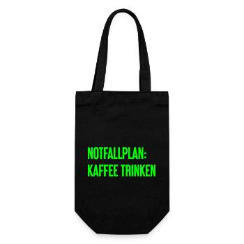 Kaffee-Notfallplan - Geschenkbeutel für Flaschen - Schwarz - Vorne