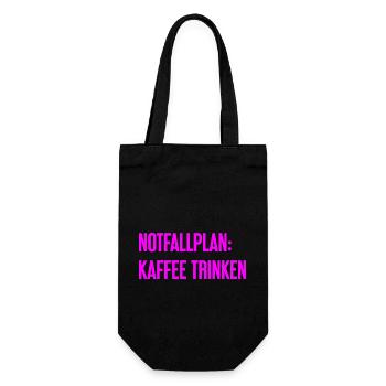 Kaffee-Notfallplan - Geschenkbeutel für Flaschen - Schwarz - Vorne