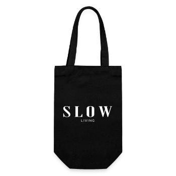 Slow living - Geschenkbeutel für Flaschen - Schwarz - Vorne