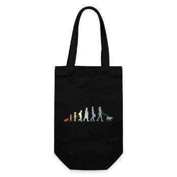 Hundebesitzerin Evolution - Geschenkbeutel für Flaschen - Schwarz - Vorne