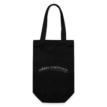 merry Christmas lettering with symbols - Gift Bag for Bottles - black - Front