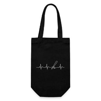 Minimalistisches Baseball-Herzschlag-Geschenk - Geschenkbeutel für Flaschen - Schwarz - Vorne
