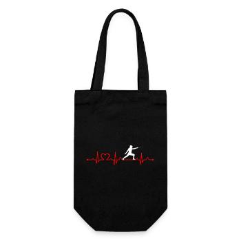 Heartbeat Fencing EKG Line Sword Fighter - Gift Bag for Bottles - black - Front