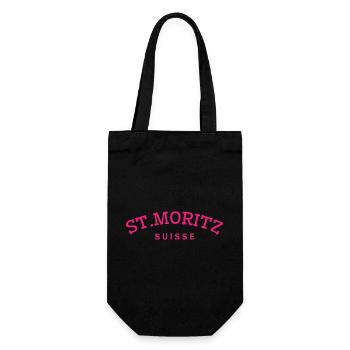 St. Moritz - Suisse - Switzerland - Swiss - Gift Bag for Bottles - black - Front