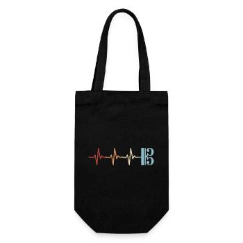 Clé d’alto, alto, alto, battement de cœur - Sac à bouteille - noir - Devant