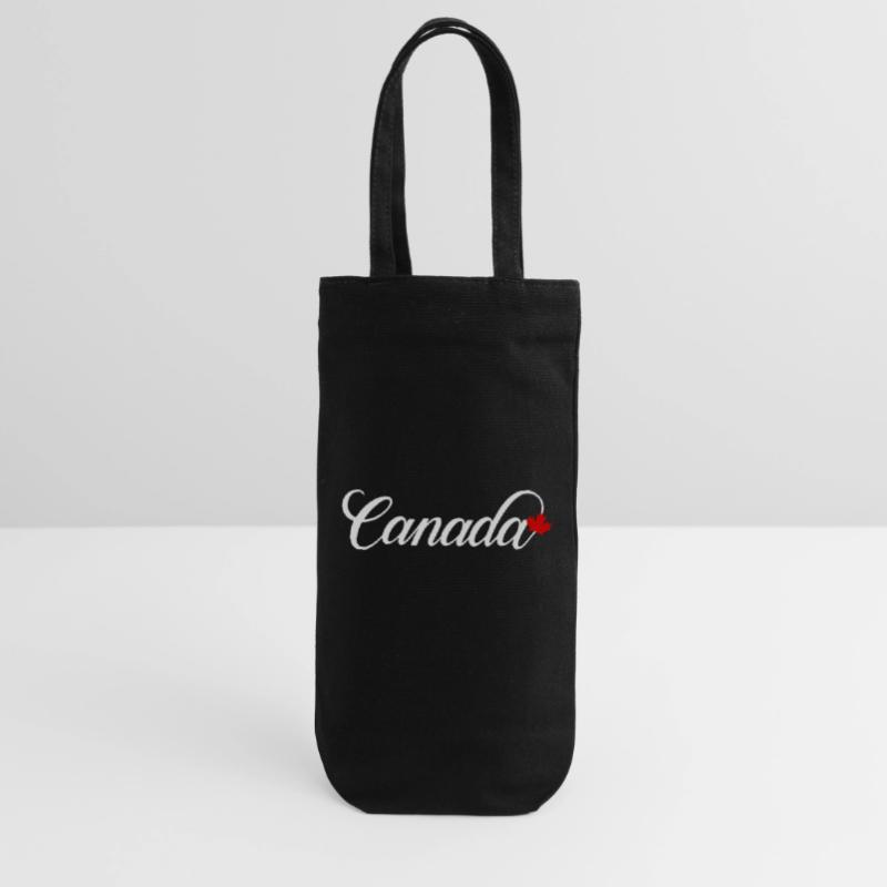 Canada Script with Maple Leaf Gift Bag for Bottles