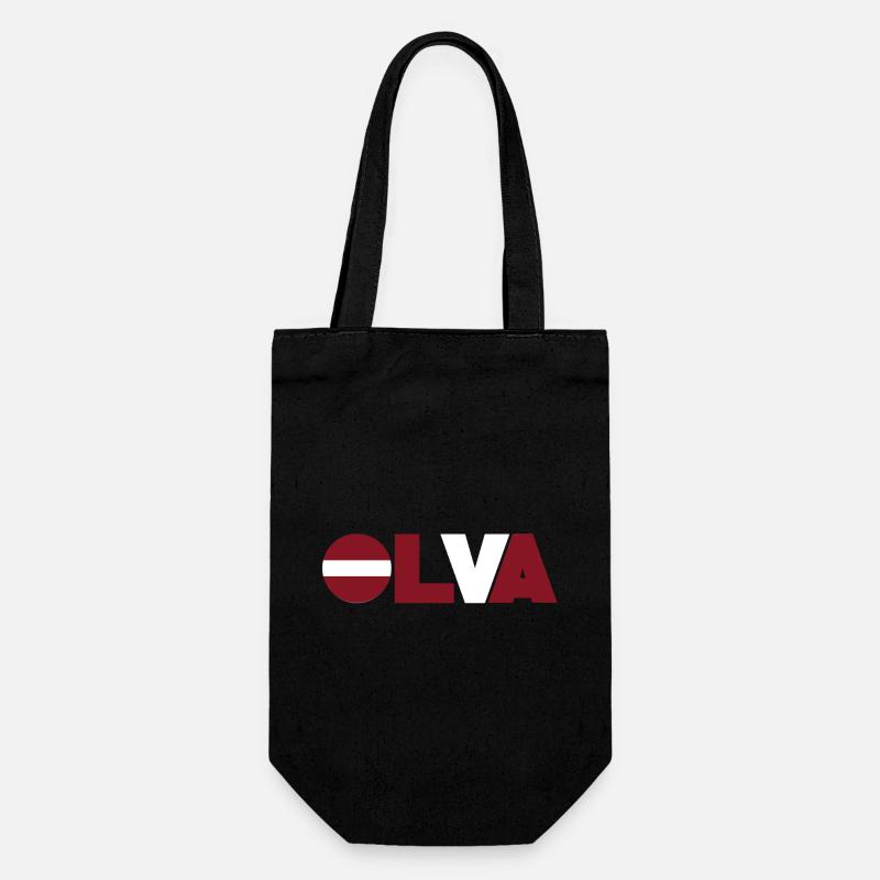 Latvia - Gift Bag for Bottles - black