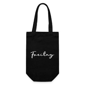 Freitag Wochentags Shirt weiß Handschrift - Geschenkbeutel für Flaschen - Schwarz - Vorne