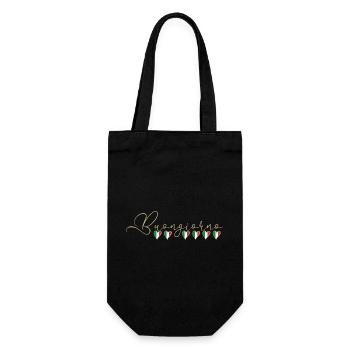 Italien mit Herz  - Geschenkbeutel für Flaschen - Schwarz - Vorne