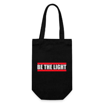 Be The Light Motivierend Positivität Spruch Logo - Geschenkbeutel für Flaschen - Schwarz - Vorne