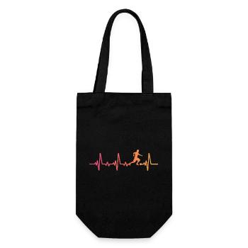 Sunset Soccer Heartbeat Fußballer Fußballspieler - Geschenkbeutel für Flaschen - Schwarz - Vorne
