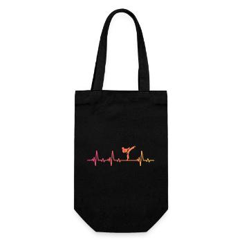 Karate Sonnenuntergang Herzschlag Karate - Geschenkbeutel für Flaschen - Schwarz - Vorne