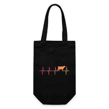 Kuh Sonnenuntergang Herzschlag Kuh Bauer - Geschenkbeutel für Flaschen - Schwarz - Vorne
