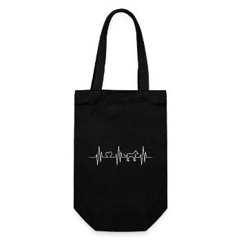 Heartbeat Pulse Heartbeat Dogs Dogs Dog - Gift Bag for Bottles - black - Front