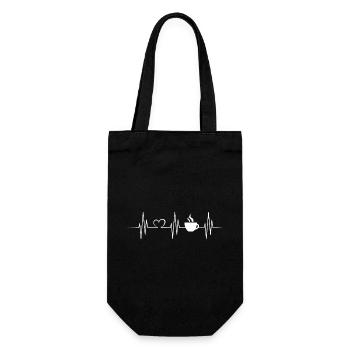 heartbeat cafe heartbeat coffee symbol - Gift Bag for Bottles - black - Front