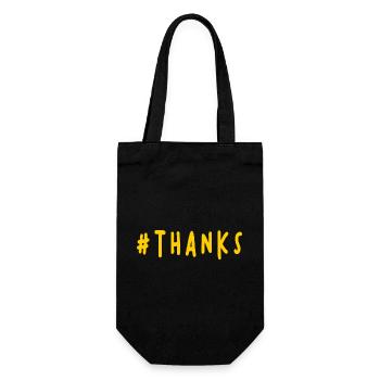 VIELEN DANK. DANKE. VIELEN DANK. JAHRESTAG. GEBURT. - Geschenkbeutel für Flaschen - Schwarz - Vorne