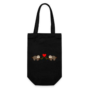Sloth Comic - Gift Bag for Bottles - black - Front