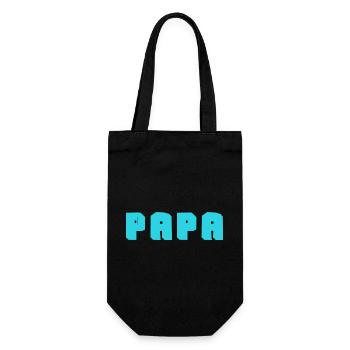 PAPA. VATERTAG. FROHER VATERTAG. ALLES GUTE ZUM GEBURTSTAG. - Geschenkbeutel für Flaschen - Schwarz - Vorne