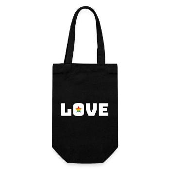Love Star Rainbow white lgbt csd tshirt - Gift Bag for Bottles - black - Front