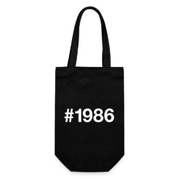 1986 Hashtag 40. Geburtstag 40 Jahre - Geschenkbeutel für Flaschen - Schwarz - Vorne