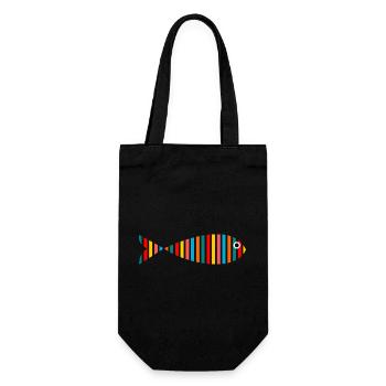 FISH. APRIL FOOL. HOLIDAY. SUMMER. HUMOR - Gift Bag for Bottles - black - Front