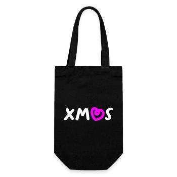 Xmas Herz Christmas Weihnachten Advent Santa - Geschenkbeutel für Flaschen - Schwarz - Vorne