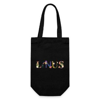 LINUS name decorated with flowers - Gift Bag for Bottles - black - Front