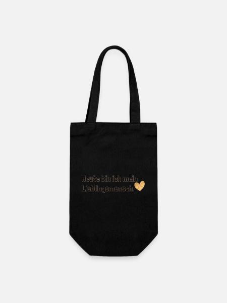 Heute bin ich mein Lieblingsmensch – Selbstliebe - Geschenkbeutel für Flaschen - Schwarz