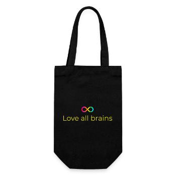 Love_all_brains - Geschenkbeutel für Flaschen - Schwarz - Vorne