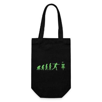 Disc Golf Evolution Lustiger Discgolfer Fliegender Disc - Geschenkbeutel für Flaschen - Schwarz - Vorne
