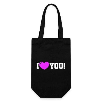 I love you - Ich Liebe Dich - Gift Bag for Bottles - black - Front