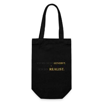 Ich bin nicht genervt, ich bin Realist - Geschenkbeutel für Flaschen - Schwarz - Vorne