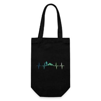 Mountain Heartbeat Wandern - Geschenkbeutel für Flaschen - Schwarz - Vorne