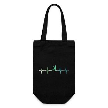 Handball, Herzschlag, Handball - Geschenkbeutel für Flaschen - Schwarz - Vorne